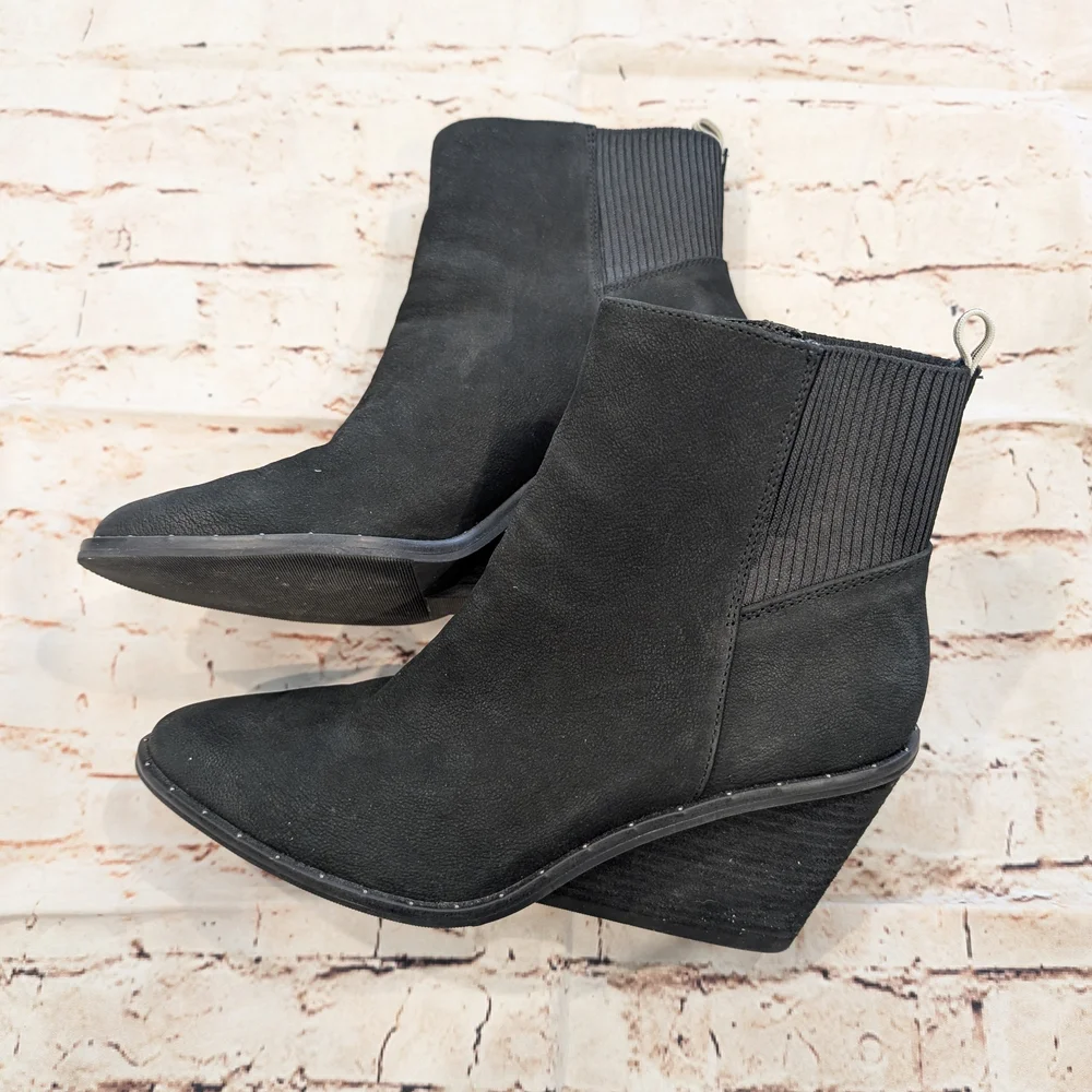 SALE Dr. Scholl's Mania Black Wedge Ankle Boots - Like New! - Picture 4 of 10